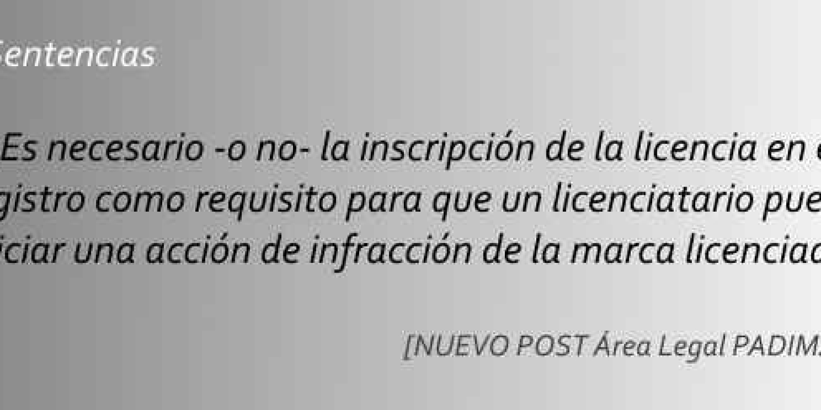 Área legal de Padima sobre sentencias